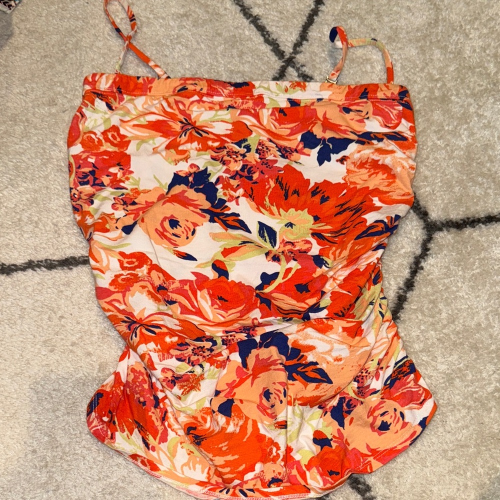 Maeve Floral Tank Top - Red and Blue